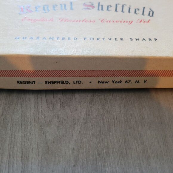 Regent Sheffield English Stainless Carving Set With Horn-Like Handles In Origina - Picture 6 of 6